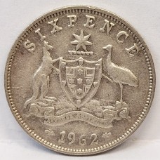 AUSTRALIA 1962 . SIXPENCE